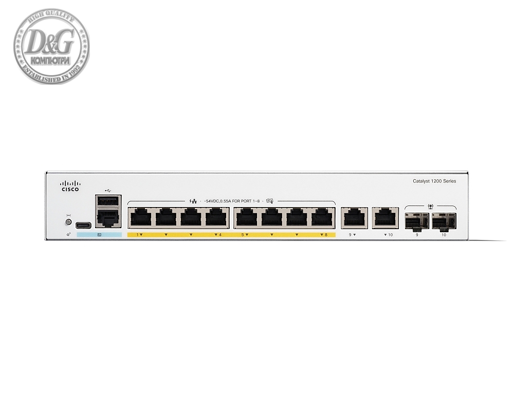 Cisco Catalyst 1200 8-port GE, PoE, Ext PS, 2x1G Combo