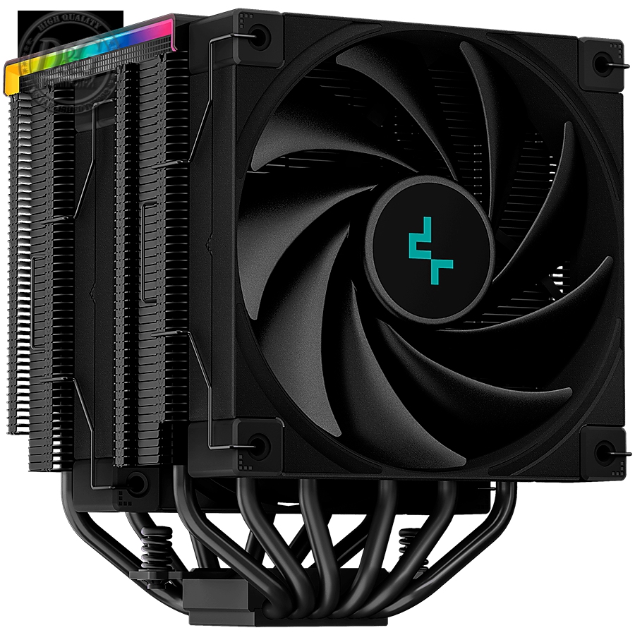 DeepCool AK620 Digital, CPU Air Cooler, 2x120mm FK120 PWM Fan, Digital Display, ARGB, TDP 260W, 6 Heatpipes, Intel LGA2066/2011-v3/2011/1700/1200/115x, AMD AM5/AM4, 129Г—138Г—162 mm(LГ—WГ—H), 3 Year Warranty