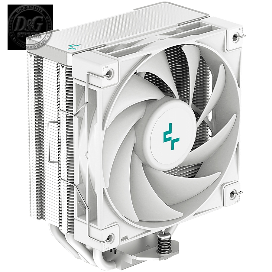 DeepCool AK400 WH, CPU Air Cooler, 1x120mm PWM Fan, TDP 220W, 4 Heatpipes, White, Intel LGA1700/1200/115x, AMD AM5/AM4, 127Г—97Г—155 mm(LГ—WГ—H), 3 Year Warranty