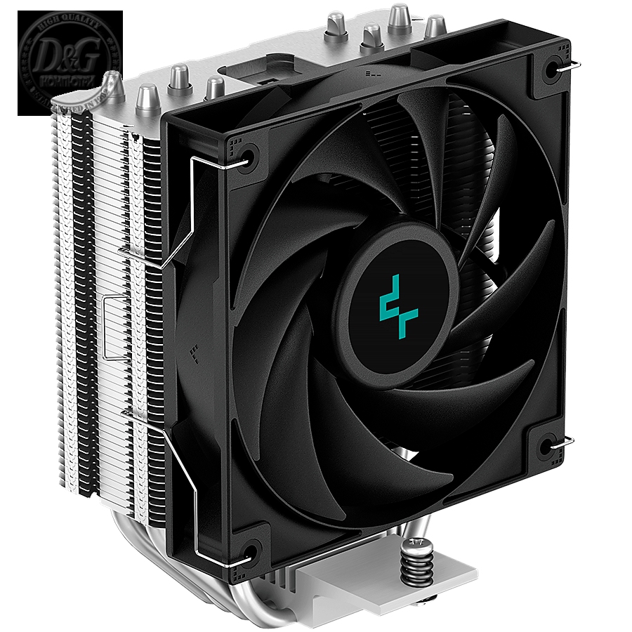 DeepCool AG400, CPU Air Cooler, 1x120mm PWM Fan, TDP 220W, 4 Heatpipes, Intel LGA1700/1200/115x, AMD AM5/AM4, 125Г—92Г—150 mm(LГ—WГ—H), 2 Year Warranty