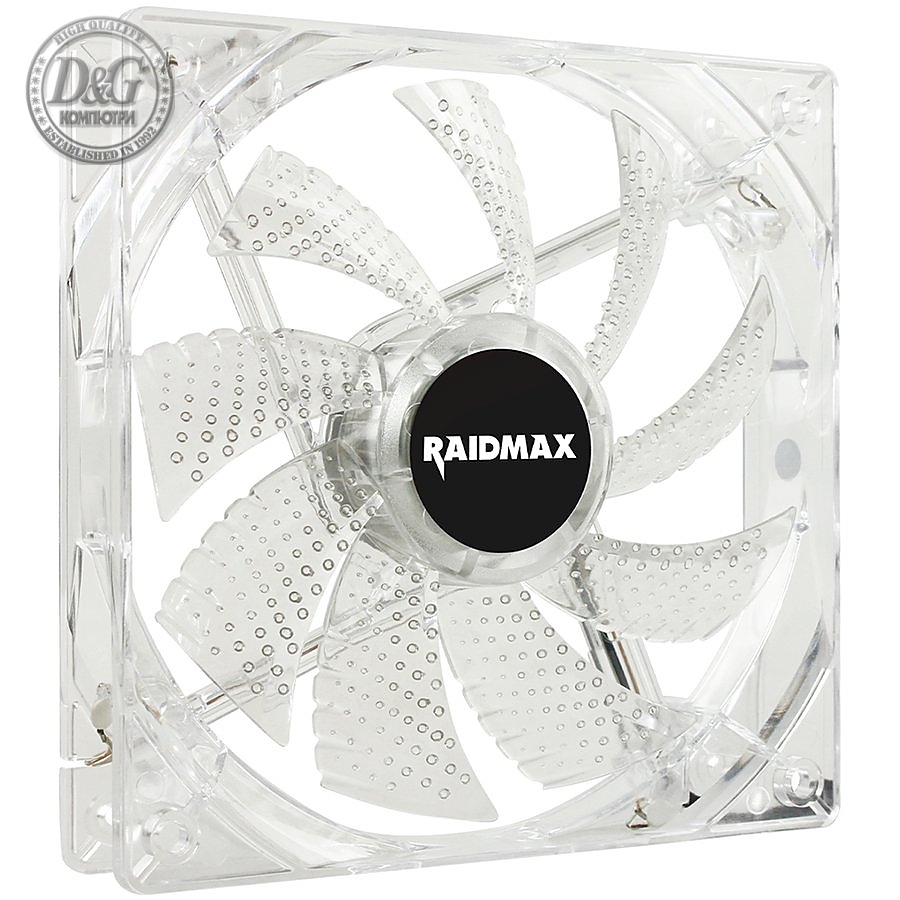 RAIDMAX RF-120LU FAN 120x120x25mm, 3pin/4pin,Bearing Type: Rifle Bearing (Hydro-Dtnamic-Bearing), White/Blue