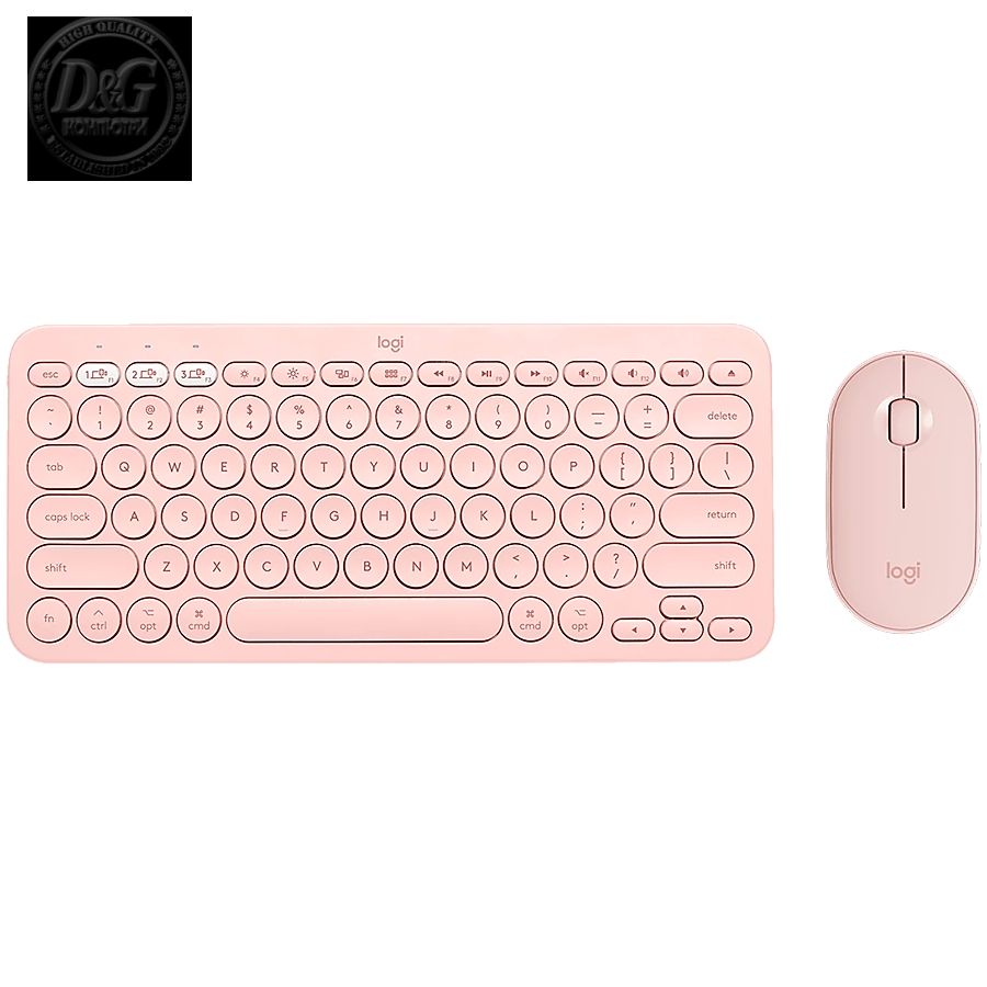 LOGITECH Pebble 2 Bluetooth Keyboard Combo - TONAL ROSE - US INT'L