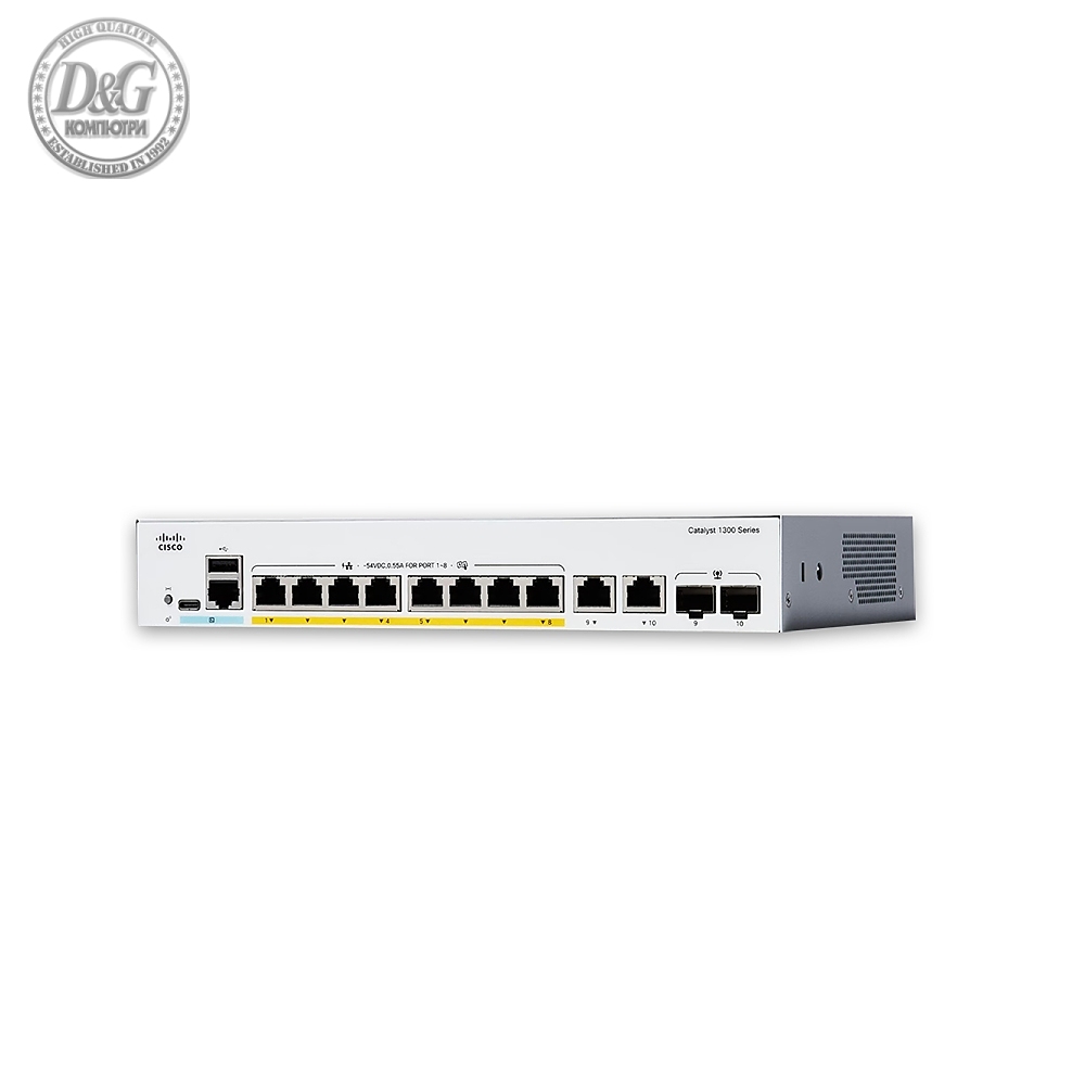 Cisco Catalyst 1300 8-port GE, Full PoE, 2x1G Combo