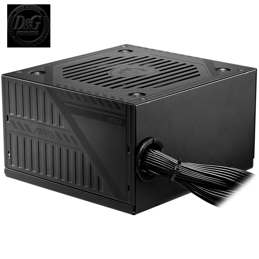 MSI MAG A500DN, 500W, 80 Plus Standart, 120mm Low Noise Fan, Protections: OCP/OVP/OPP/OTP/SCP/UVP, Dimensions: 150mmx140mmx86mm, 3Y Warranty