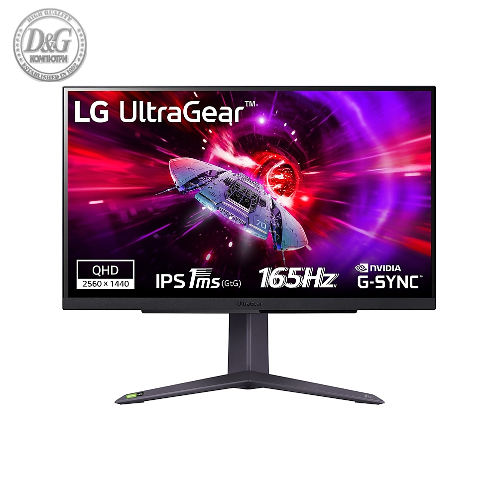 LG 27GR75Q-B, UltraGear 27" IPS, AG, 1ms GtG, 165Hz, 1000:1, 300cd/m2, QHD 2560x1440, HDR 10, sRGB 99%, AMD FreeSync, G-SYNC Compatible, HDMI, DisplayPort, Headphone Out, Reader mode, Black Stabilizer, Tilt, Height Adjustable, Pivot, Black