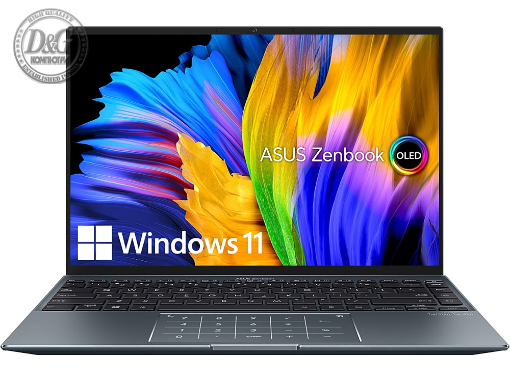 Asus Zenbook X OLED UX5401ZAS-OLED-KN731X, Num Pad, Intel Core i7-12700H/BGA OLED 14" 2.8K (2880 x 1800)WQ+ BEND GL TP 400NITS(HDR)DCIP3:100% 90HZ, 16GB LPDDR5(ON BD),  PCIEG4 1TB SSD,Windows 11 Pro 64BIT, Zero-G Titanium