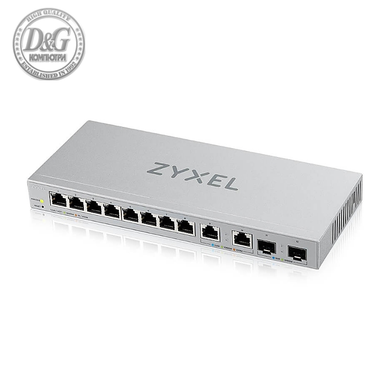 ZyXEL XGS1210-12 v2, 12-Port Gigabit webmanaged Switch with 8 port 1G + 2-Port 2.5G + 2-Port SFP+