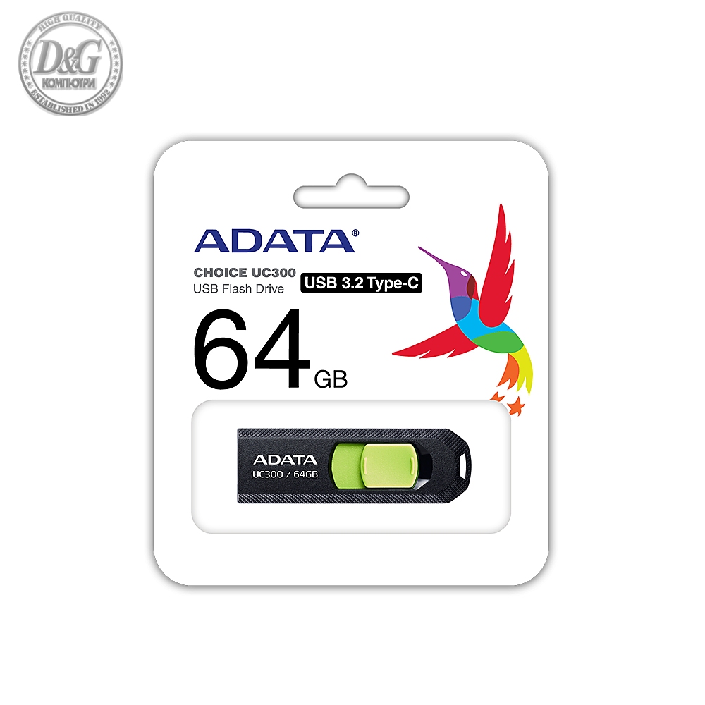 64GB TYPE-C UC300 ADATA BK/GN