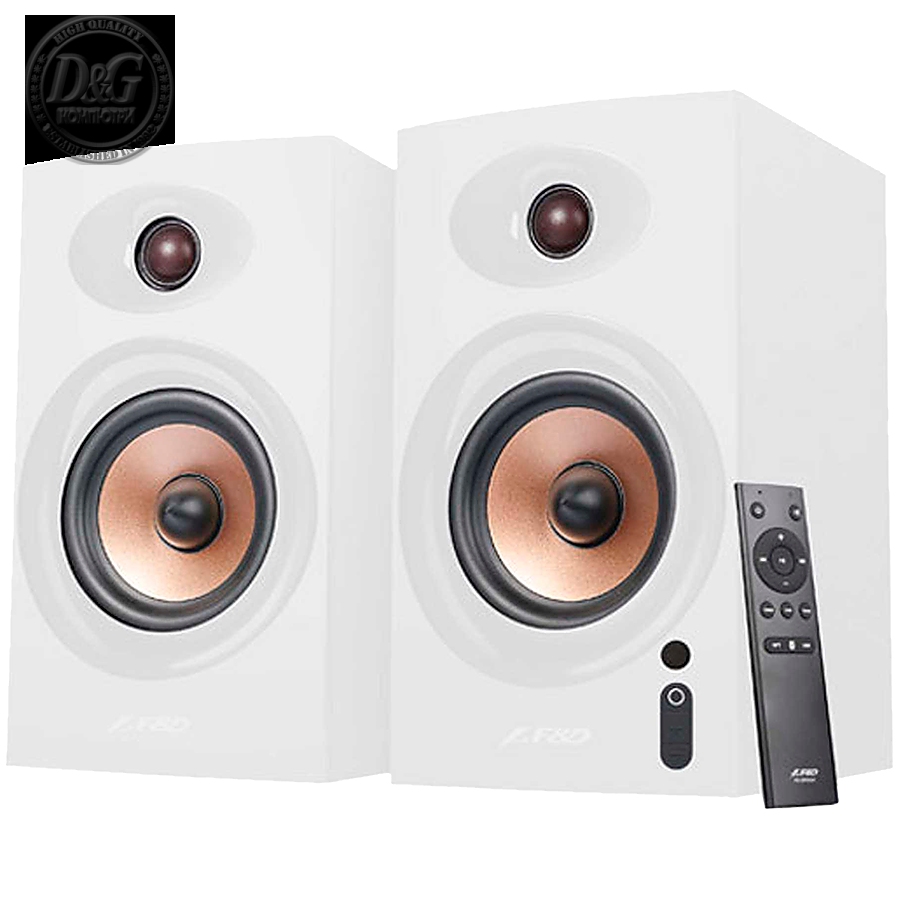 Multimedia Bluetooth Speakers R23BT White, Bluetooth 5.0, Optical, AUX, USB, 2*1" silk dome tweeter, 2*4" full range driver, 40W