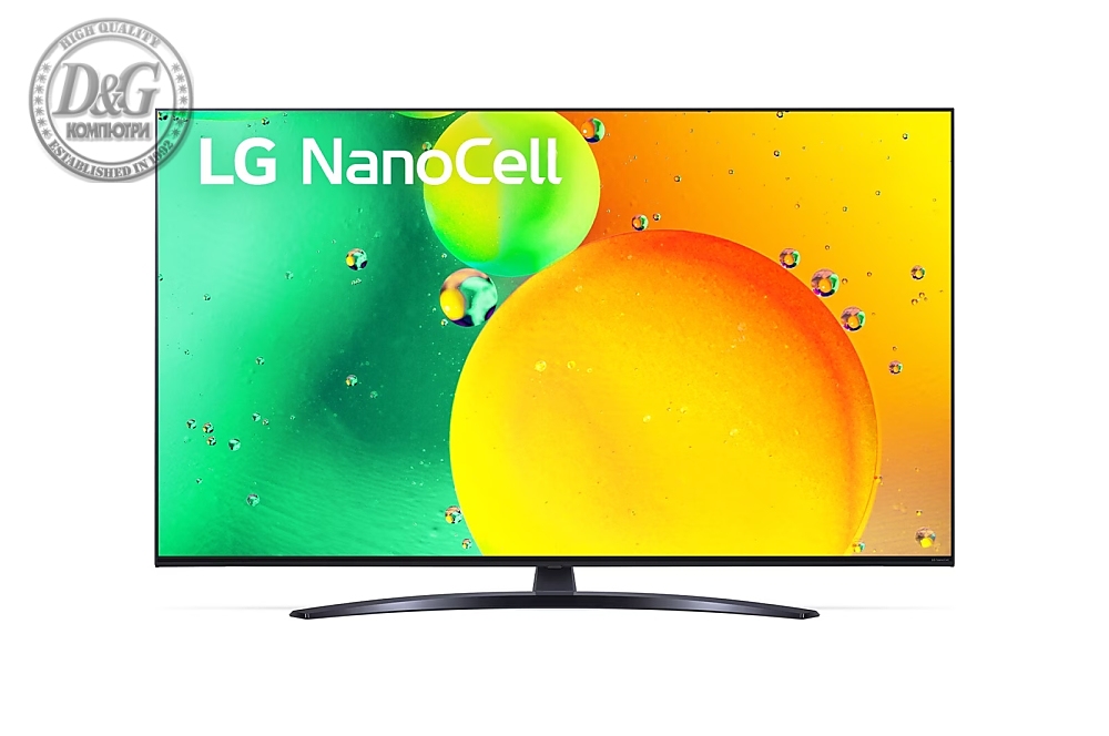 LG 70NANO763QA, 70" 4K IPS HDR Smart Nano Cell TV, 3840x2160, Pure Colors, DVB-T2/C/S2, Active HDR ,HDR 10 PRO, webOS Smart TV, ThinQ AI, NVIDIA GeForce, HGiG, WiFi, Clear Voice Pro, Bluetooth 5.0, Miracast / AirPlay2, One Pole stand, Black