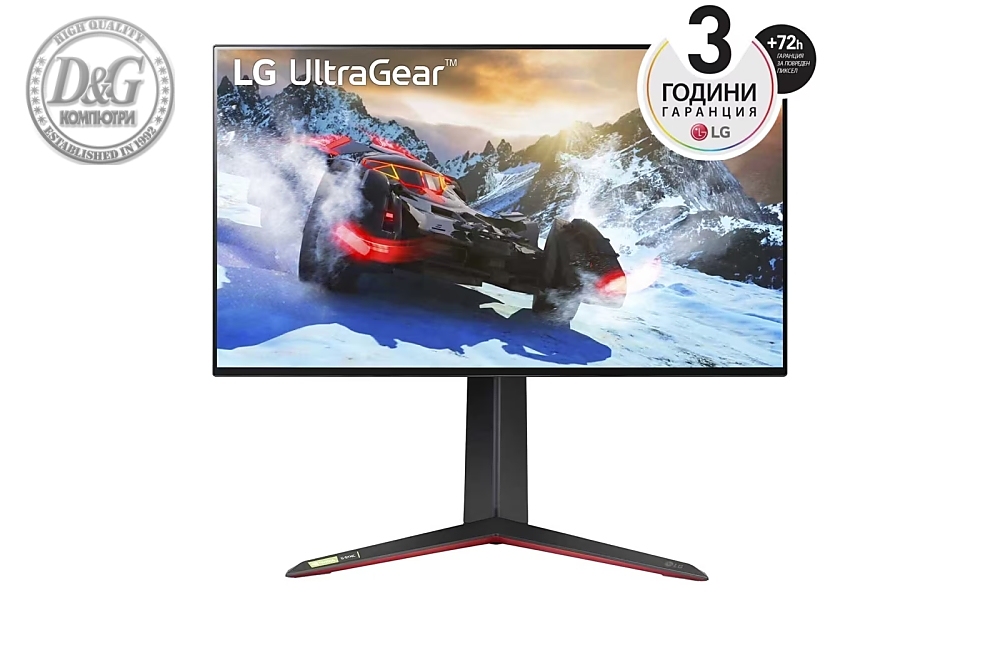 LG 27GP95RP-B, 27", UltraGear Nano IPS 1ms, AG, UHD 4K (3840x2160), 144Hz (up to 160 Hz), HDR 600, 1000:1, 400cd/m2, DCI-P3 98%, USB3.0 (1up/2down), 4K & VRR Up to 120Hz, AMD Free-sync, NVIDIA G-Sync, HDMI 2.1, DP, Height Adjustable, Pivot, Tilt,