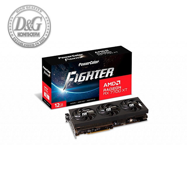 Видео карта POWERCOLOR AMD RADEON RX 7700 XT Fighter 12GB GDDR6