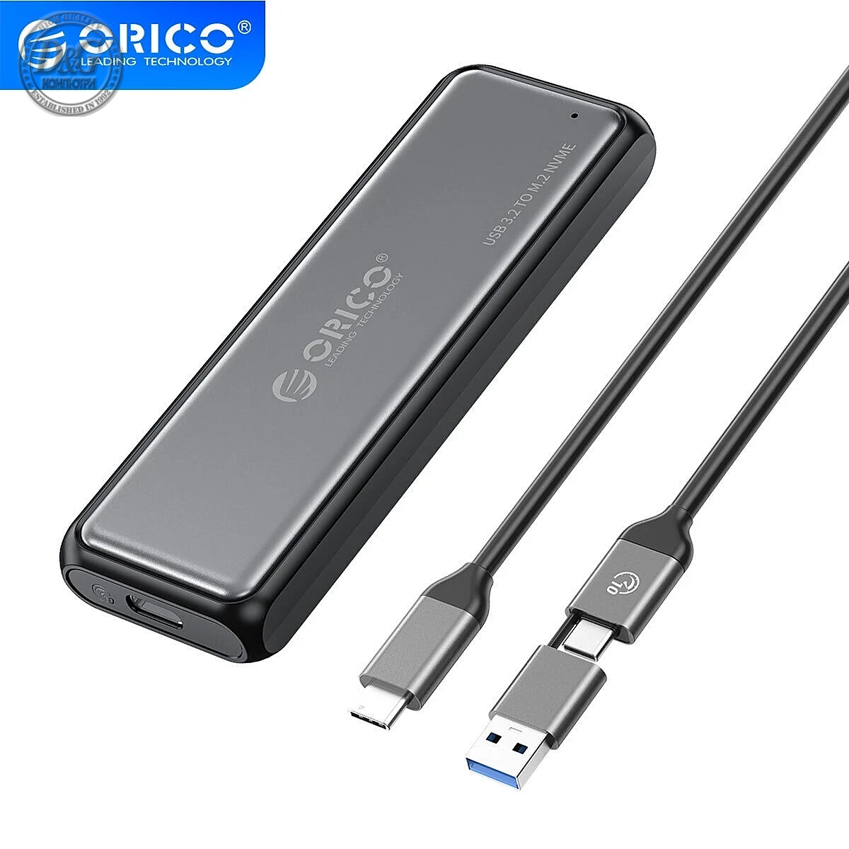 Orico външна кутия за диск Storage - Case - M.2 NVMe/SATA M/B key - USB3.1 Type-C Gen.2 10Gbps - DDNV-C3-G2-BK-BP