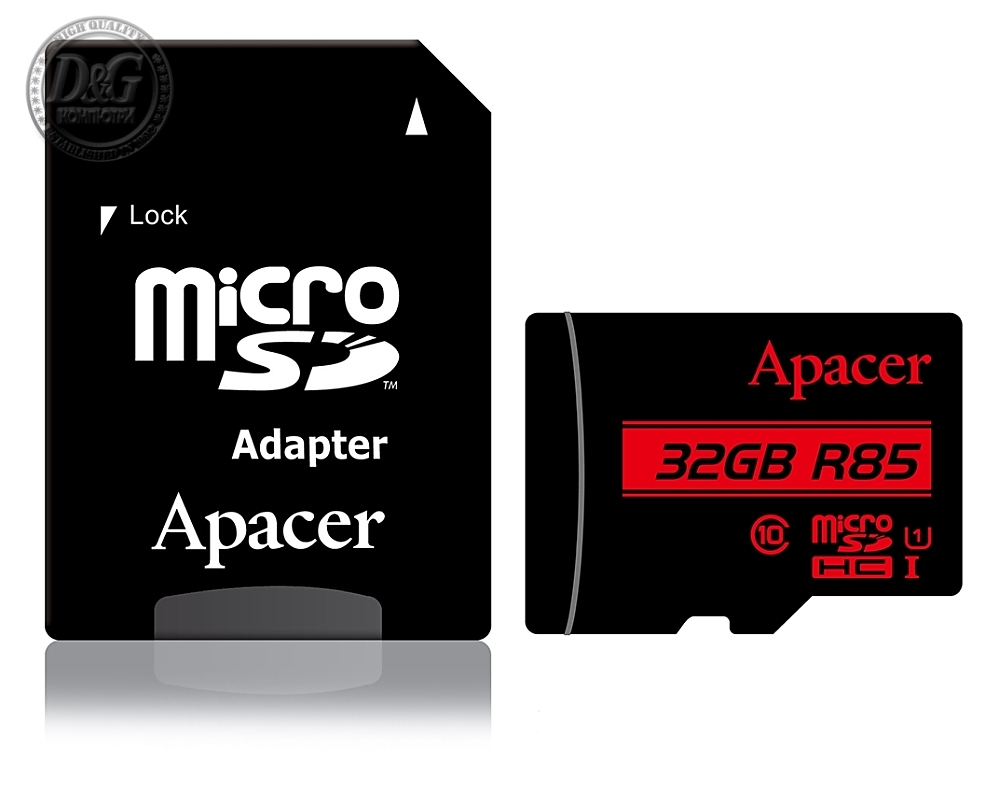 Apacer 32GB microSDHC Class 10 UHS-I (1 adapter)