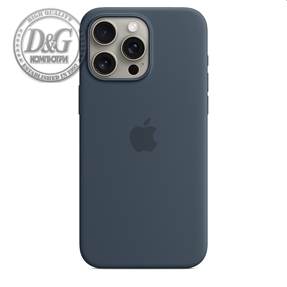 Apple iPhone 15 Pro Max Silicone Case with MagSafe - Storm Blue