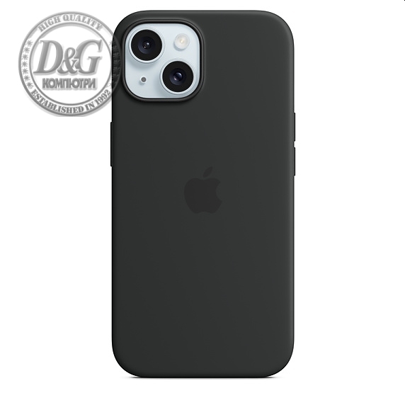 Apple iPhone 15 Silicone Case with MagSafe - Black