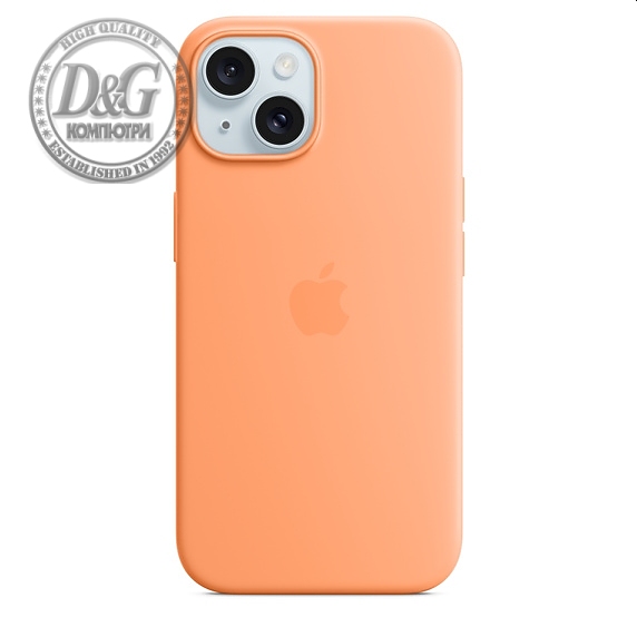 Apple iPhone 15 Silicone Case with MagSafe - Orange Sorbet