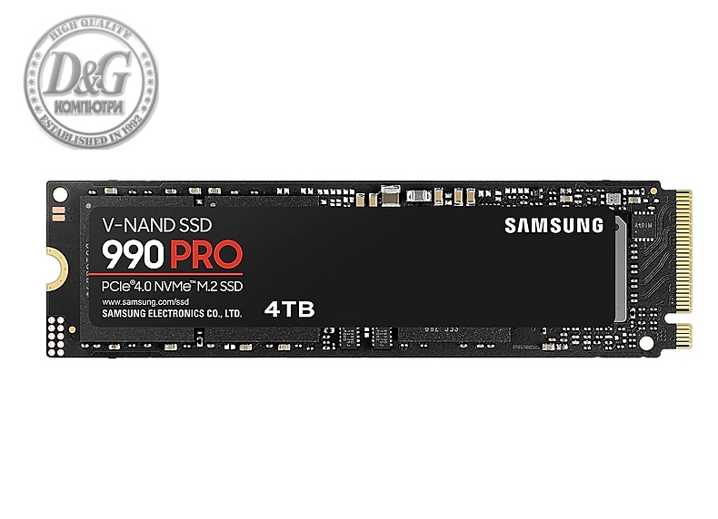 Samsung SSD 990 PRO 4TB PCIe 4.0 NVMe 2.0 M.2 V-NAND 3-bit MLC, 256-bit Encryption, Read 7450 MB/s Write 6900 MB/s