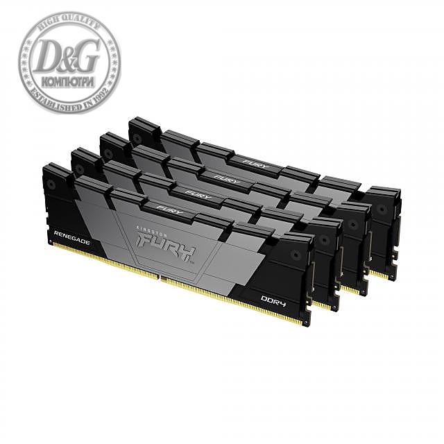 Памет Kingston FURY Renegade Black 128GB(4x32GB) DDR4 3200MHz CL16 KF432C16RB2K4/128