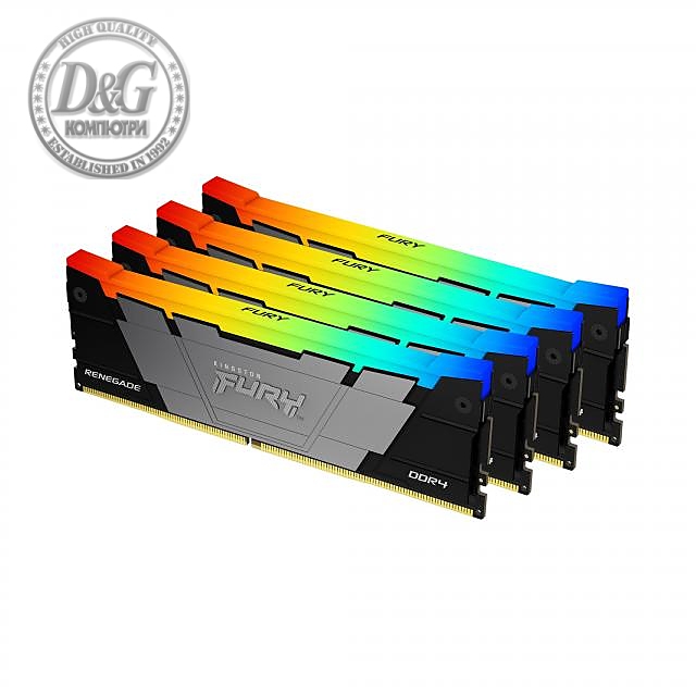 Памет Kingston FURY Renegade RGB 64GB (4x16GB) DDR4 3600MHz CL16 KF436C16RB12AK4/64