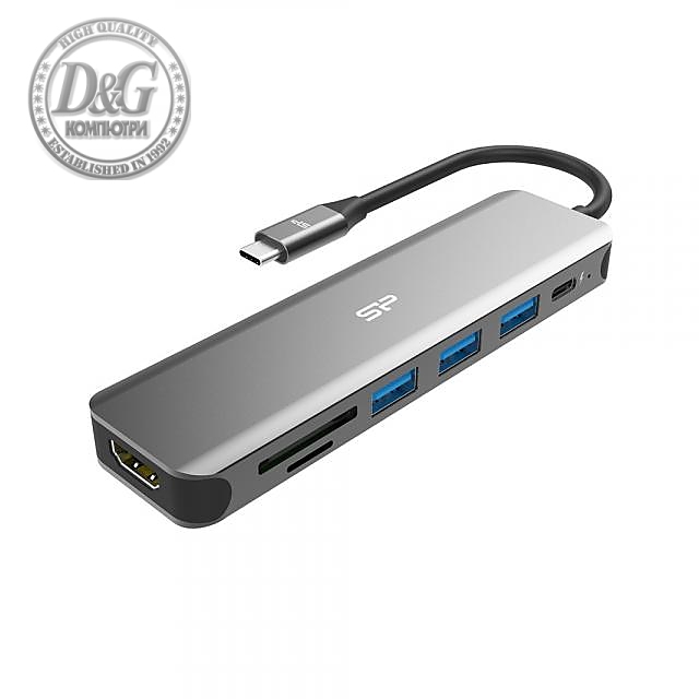 Докинг станция Silicon Power Boost SU20, 7 в 1, USB-C