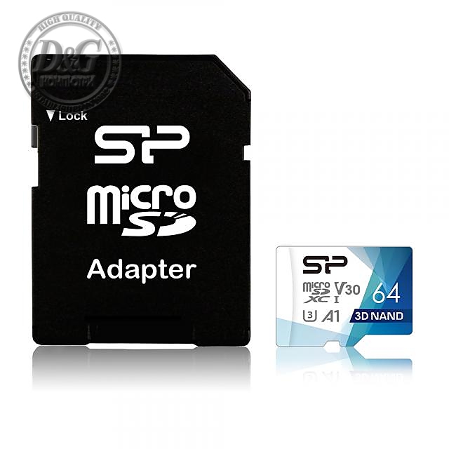 Карта памет Silicon Power Superior Pro, 64GB, microSDXC, Class 10, SD Adapter