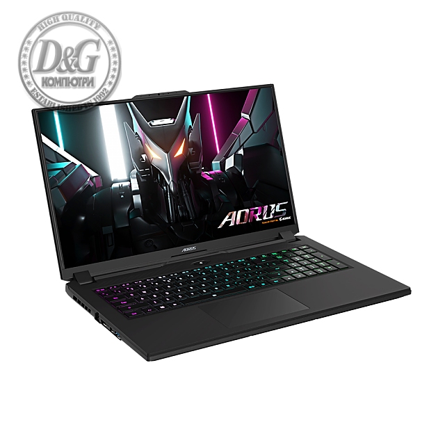 Лаптоп GIGABYTE AORUS 7 9MF Intel Core i5-12500H, 17.3 IPS, FHD 360Hz, 2x8GB DDR4, 512GB SSD Gen4, nVIDIA RTX 4050 6GB GDDR6, Free DOS