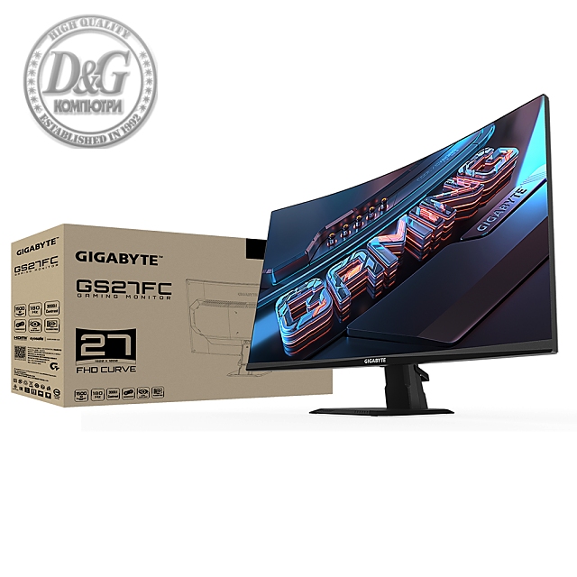 Геймърски Монитор Gigabyte GS27FC, 27&quot; VA FHD (1920 x 1080), 108% sRGB, 180Hz, 1ms