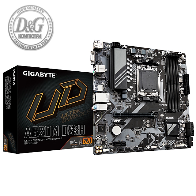 Дънна платка GIGABYTE A620M DS3H socket AM5, 4xDDR5