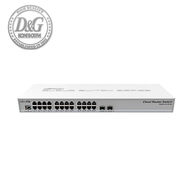 Суич MikroTik CRS326-24S+2Q+RM, 24 x Gigabit Ethernet ports, 2 x SFP