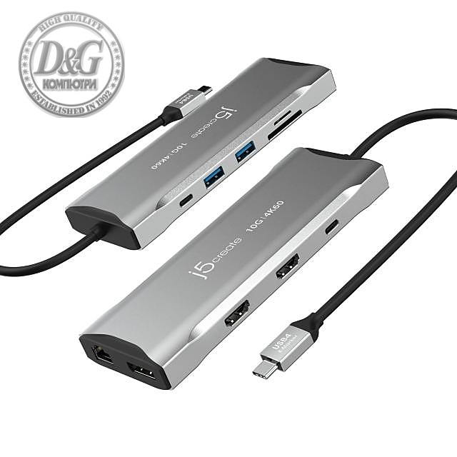 Докинг станция j5create JCD397 100W, 4K60 Elite USB-C, 10Gbps