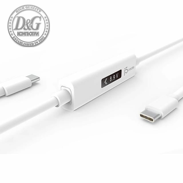 Кабел за зареждане j5create JUCP14, Измервател на мощност, USB-C