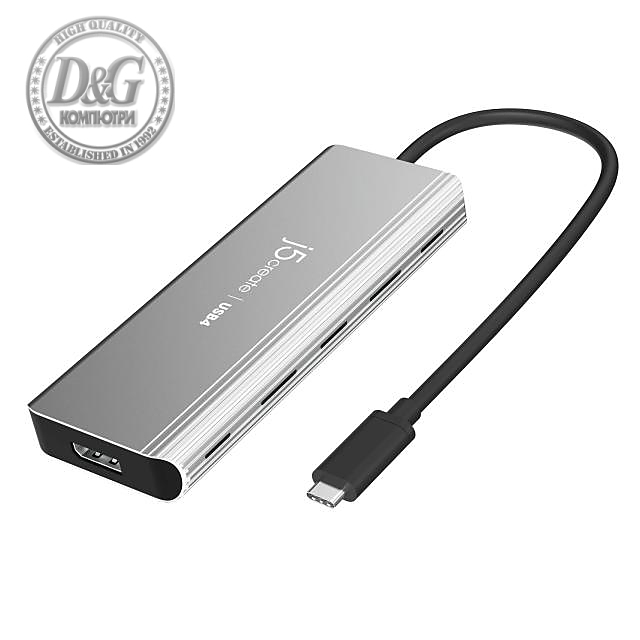 5-портов хъб j5create Mini Dock JCD401 USB4, USB-C, 4K HDMI