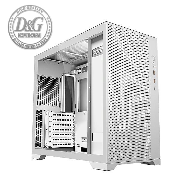 Кутия FSP CMT580W Mesh TG E-ATX Mid Tower, Бяла