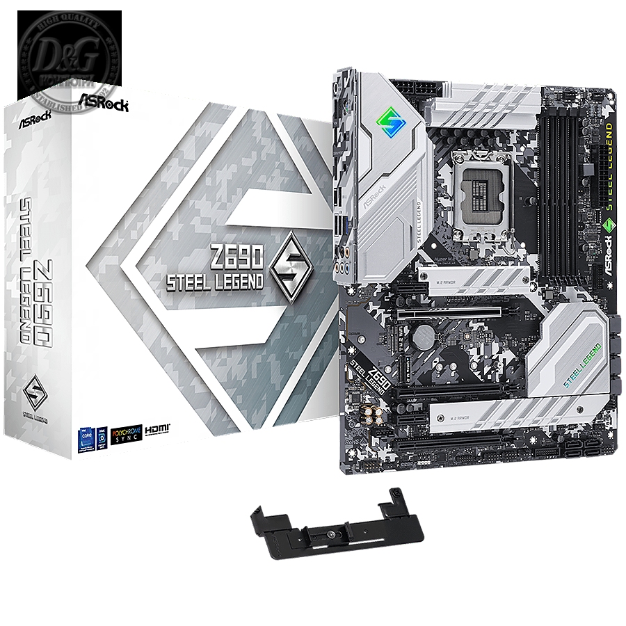 ASROCK Main Board Desktop Z690 Steel Legend (S1700, Z690, 4x DDR4, 3x PCIe x16, 2x PCIe x1, 8x SATA3 6.0Gb/s, 1x m.2 PCIe Gen4x4, 1x PCIe Gen3x4, RAID 0,1,5,10, 10x USB 3.2, 1x RJ-45 2.5G Lan, HDMI, DP, SPDIF, ATX, Retail