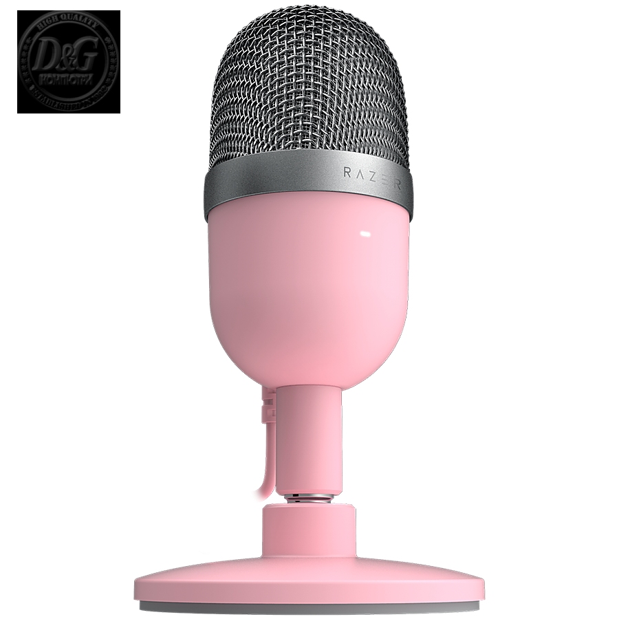 Razer Seiren Mini Pink, Streaming Microphone, Ultra-precise supercardioid pickup pattern, Professional Recording Quality, Ultra-compact build, 110 dB max SPL, 20Hz - 20kHz frequency response,  14 mm condenser capsule