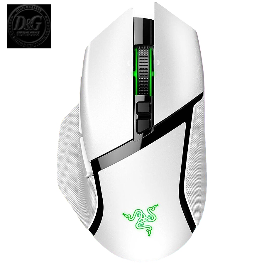 Razer Basilisk V3 Pro White, Wireless Gaming Mouse, True 30000 dpi, Focus Pro 30K Optical Sensor, Gen-3 Optical Mouse Switches, 11 programmable buttons, Razer Speedflex Cable USB Type C, 90-million Clicks