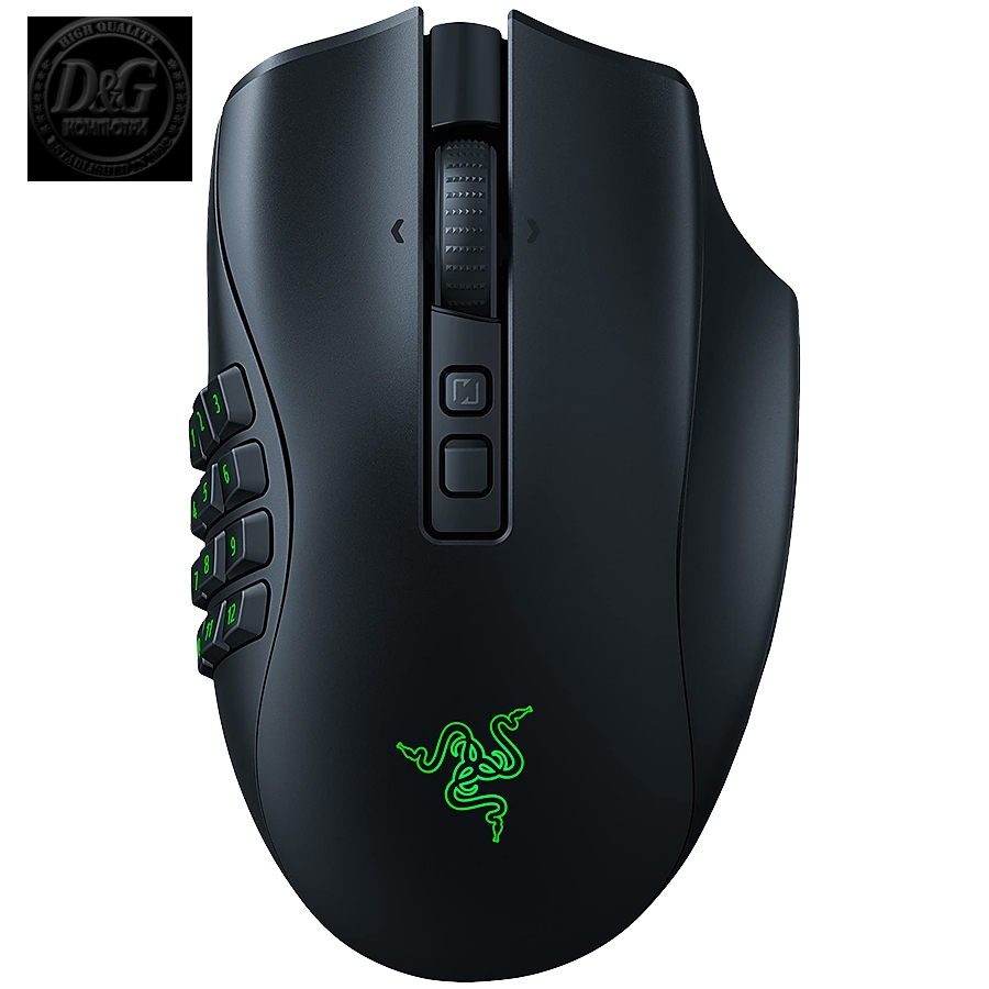 Razer Naga V2 Pro, Wireless Gaming Mouse, True 30000 dpi, Focus Pro 30K Optical Sensor, Gen-3 Optical Mouse Switches, 10/14/20 programmable buttons, Razer Speedflex Cable USB Type C, 90-million Clicks