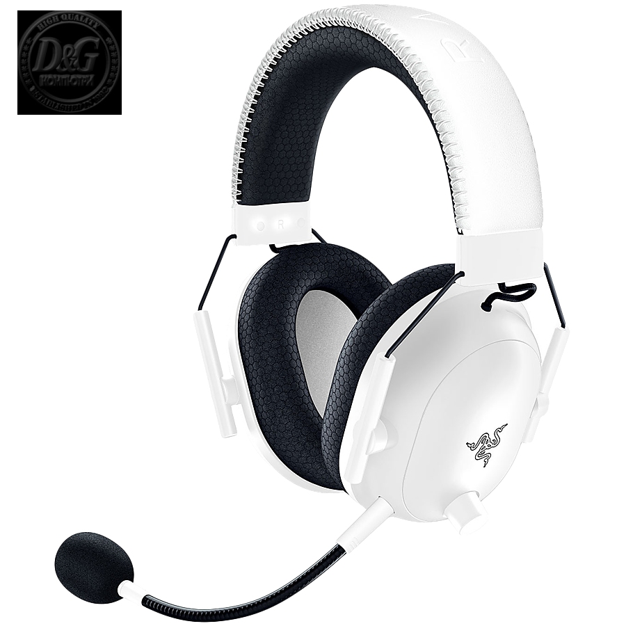 BlackShark V2 Pro (2023) - White, Wireless Gaming Headset, Razer TriForce Titanium Driver 50 mm, Oval Ear Cushions, Detachable Super Wideband microphone, THX Spatial Audio, Type A Wireless (2.4 GHz), Bluetooth 5.2