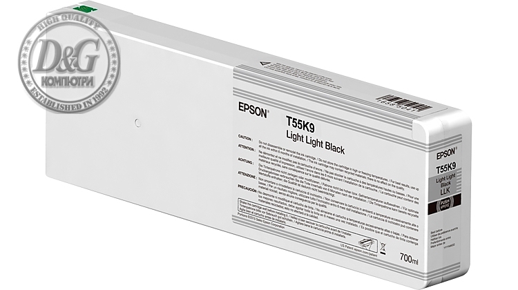 Epson Singlepack Light Light Black T55K900 UltraChrome HDX/HD 700ml