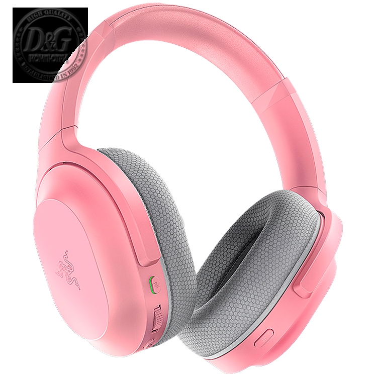 Razer Barracuda Pink, Wireless Multi-platform Gaming and Mobile Headset, Razer TriForce 50mm Drivers, Dual Integrated Noise-Cancelling mics, Pressure-Relieving Memory Foam, THX Spatial Audio, 40hrs, Type-C, Compatible with PC, PlayStation,