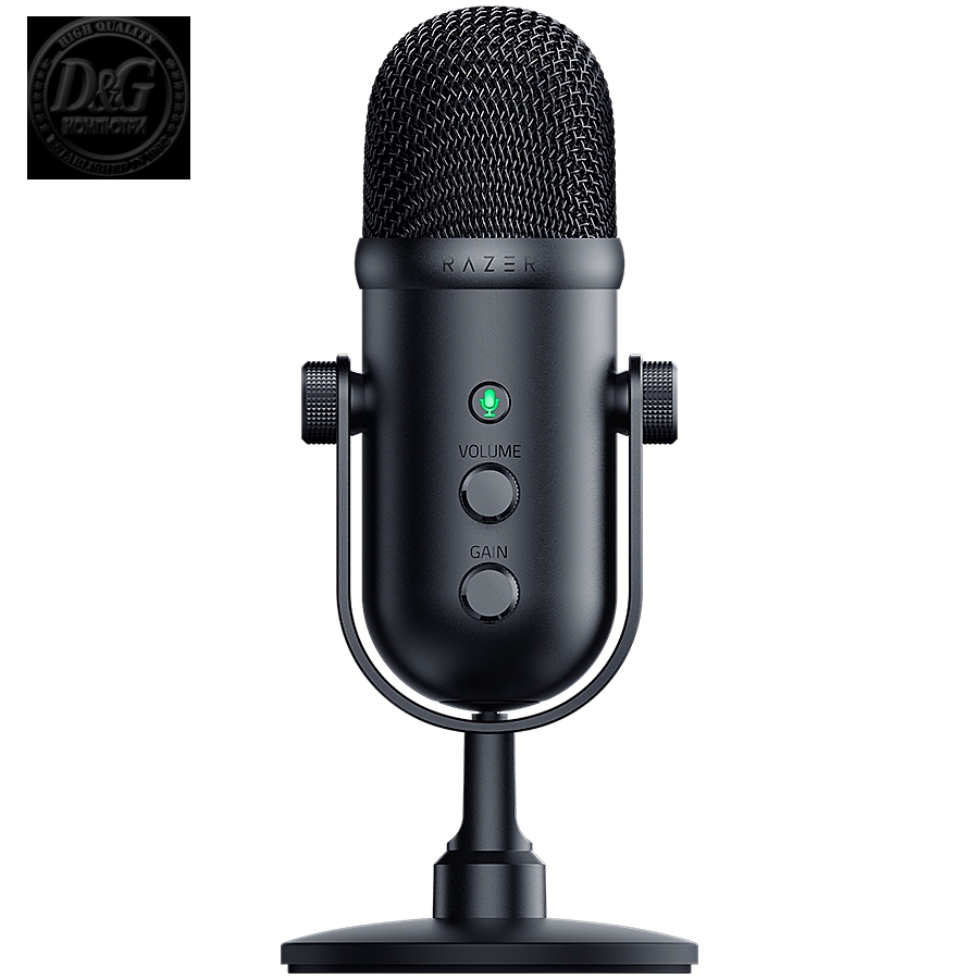 Razer Seiren V2 Pro, Professional-grade USB Microphone for Streamers, 30 mm Dynamic Microphone, High Pass Filter, Analog Gain Limiter, Frequency response: 20Hz, MAX SPL: 120 dB