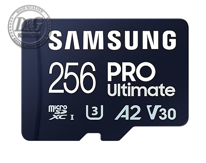 Samsung 256GB micro SD Card PRO Ultimate with Adapter , UHS-I, Read 200MB/s - Write 130MB/s, U3, V30, A2