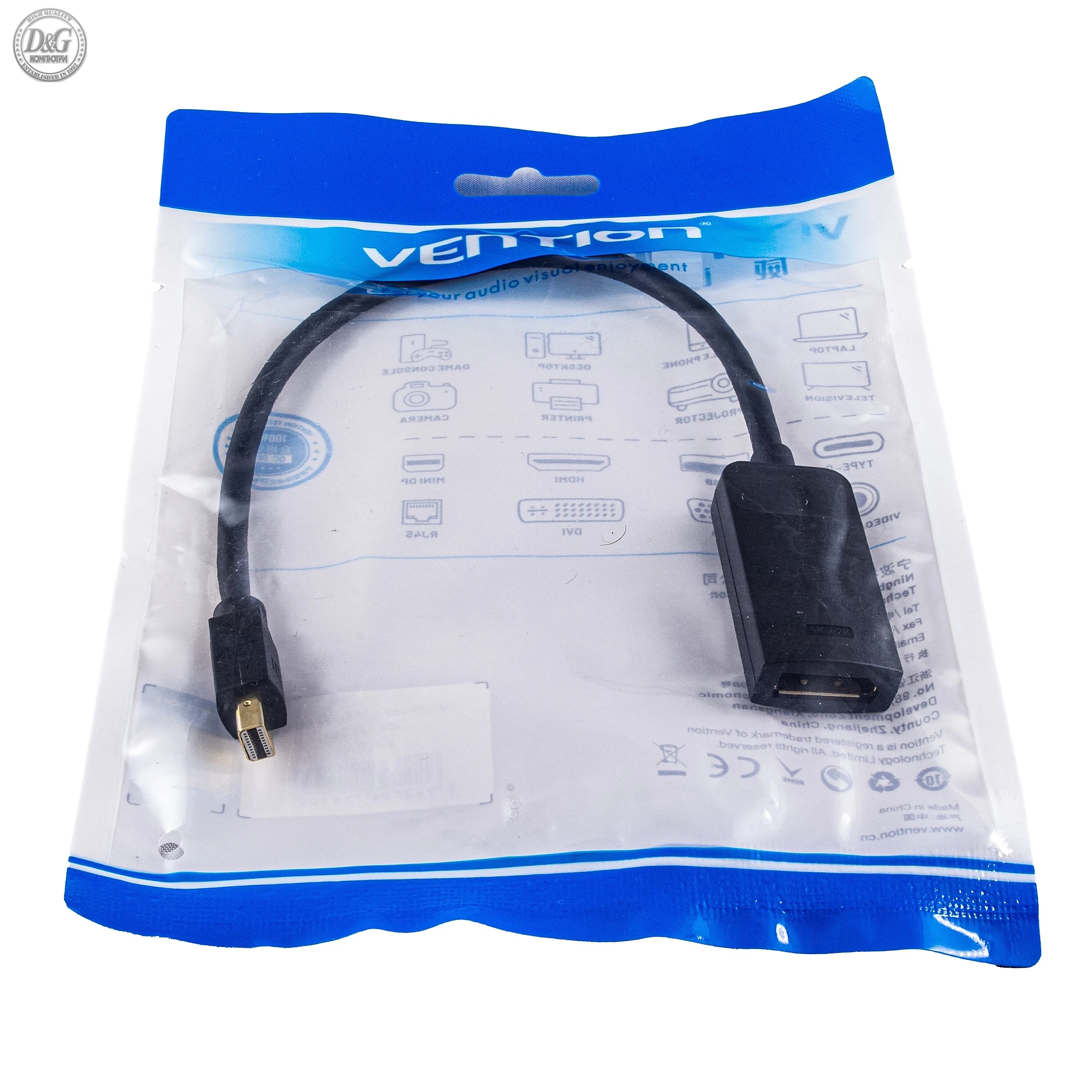 Vention Адаптер Adapter Mini Display Port DP M / DisplayPort F - HFLBAH