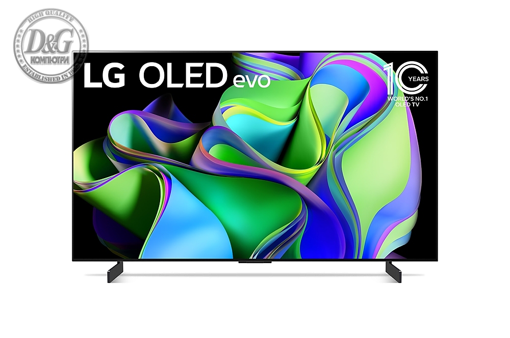 LG OLED42C31LA, 42" UHD OLED evo, 4K (3840 x 2160), DVB-C/T2/S2, Full Cinema Screnn, Alpha 9, 120Hz, ThinQ AI, HDR10, VRR, NVIDIA G-SYNC, AMD FreeSync, Dolby Vision, Dolby Atmos, Wi-Fi, BT, HDMI, USB, Multi View, Meteor Titan