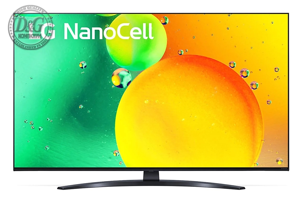 LG 50NANO763QA, 50" Real 4K  HDR Smart Nano Cell TV, 3840x2160, DVB-T2/C/S2, Active HDR ,HDR 10 PRO, webOS Smart TV, ThinQ AI, a5 Gen5 AI-processor, WiFi, Clear Voice, Bluetooth, Miracast / AirPlay, Black