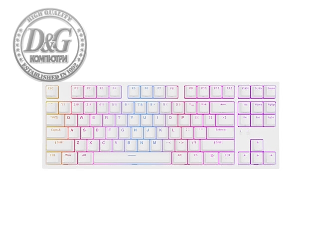 Genesis Gaming Keyboard Thor 404 TKL White RGB Backlight US Layout Yellow Switch