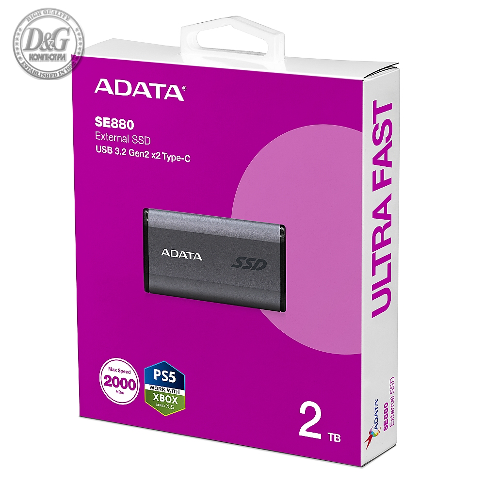 ADATA EXT SSD SE880 2T GRAY