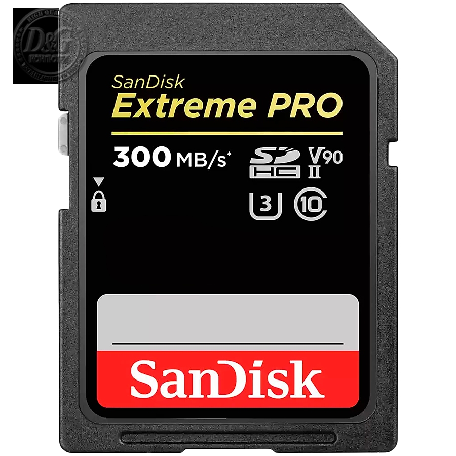 SanDisk Extreme PRO 256GB SDXC Memory Card up to 300MB/s, UHS-II, Class 10, U3, V90, EAN: 619659186678