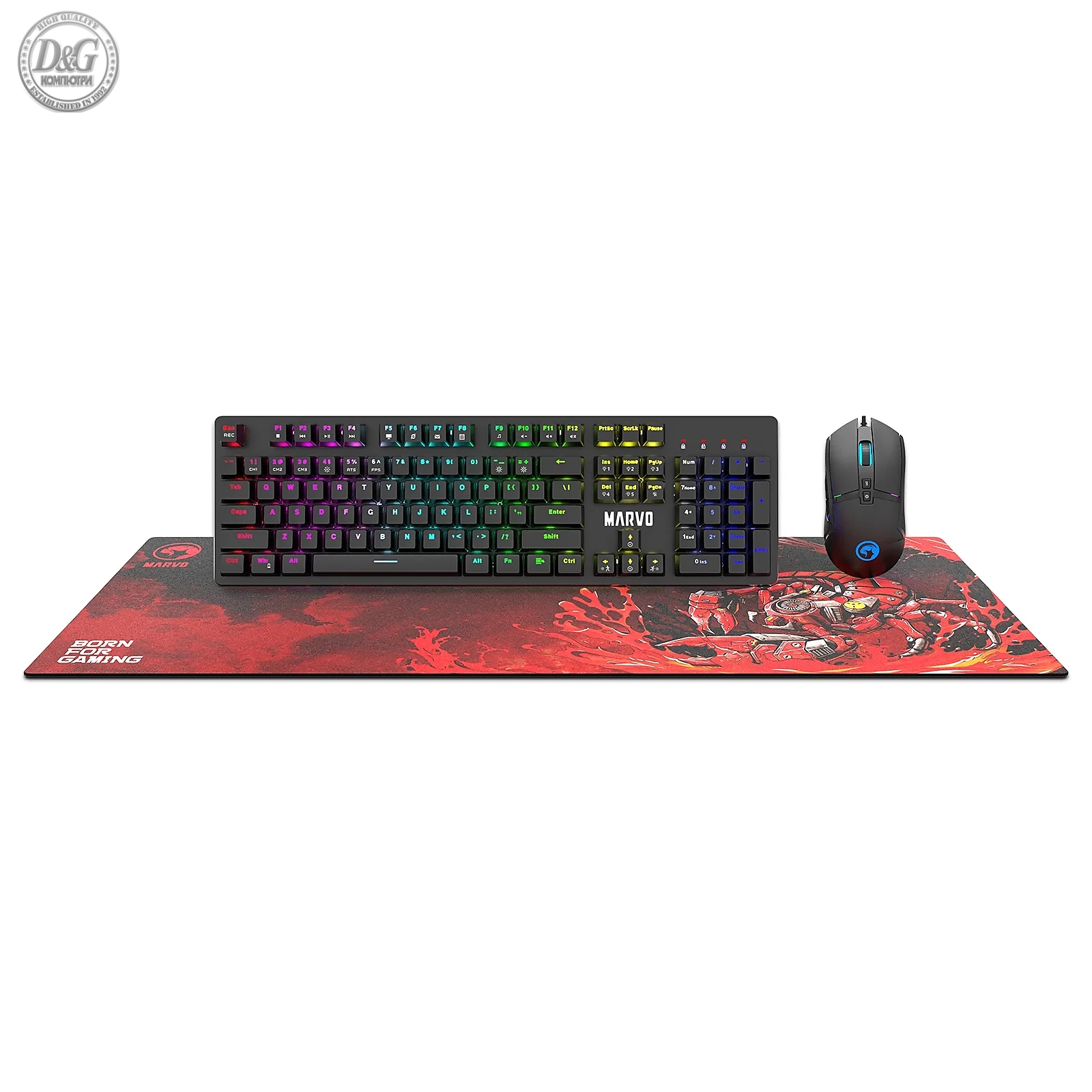 Marvo Геймърски комплект Gaming COMBO CM372 3-in-1 - Mechanical Keyboard, Mouse, Mousepad